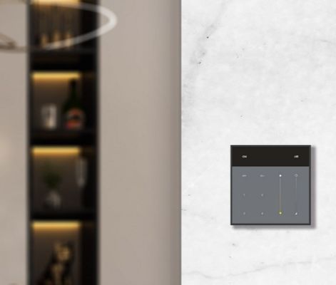 เครื่องปรับสัญญาณไร้สาย Glass PC 4 Gang Dimmer Switch ความถี่วิทยุ 2.4Ghz