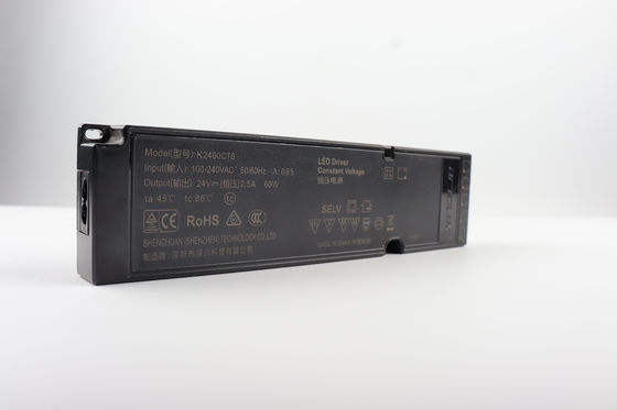 60W 24V Ultra Thin Constant Voltage Power Supply LED Driver สําหรับการสลับ