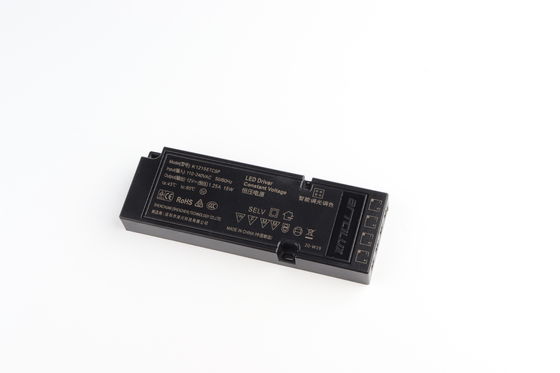 ETSC 15W-12V Ultra-Thin Constant Voltage LED Driver สําหรับการกําหนดเวลาและการปรับ CCT