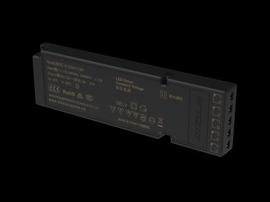 ETSC 36W-12V Ultra-Thin Constant Voltage LED Driver สําหรับการปรับเวลาและการปรับ CCT